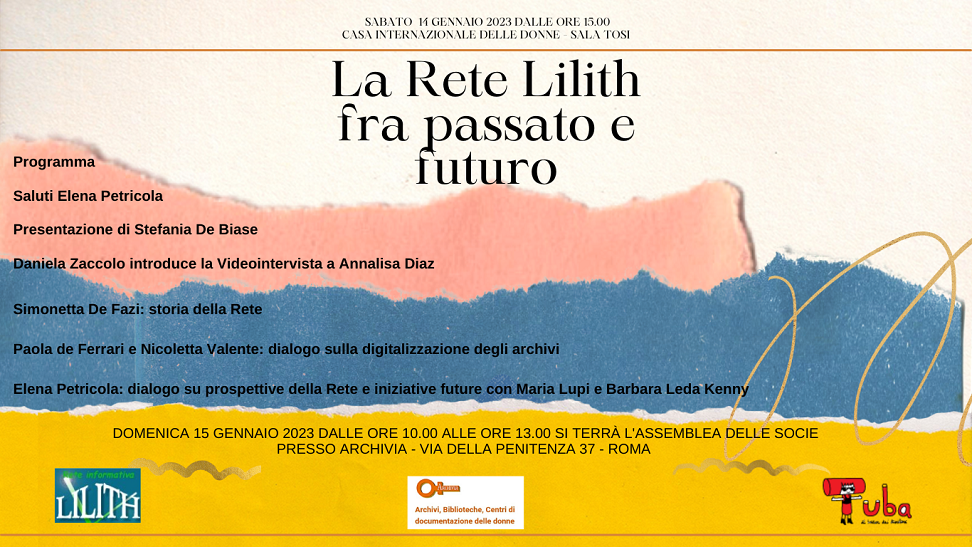 La Rete Lilith tra passato e futuro. Roma 14 gennaio 2023